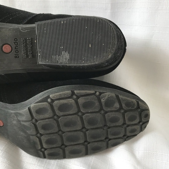 Blondo Womens Valli Waterproof Suede Ankle Bootie US 9.5 M Black Zip - Picture 8 of 12